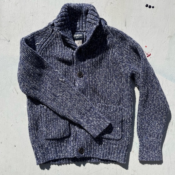 Kid's OshKosh Sweater Multicolor Knit Cardigan 6 Button City School Preppy Solid - Picture 5 of 12